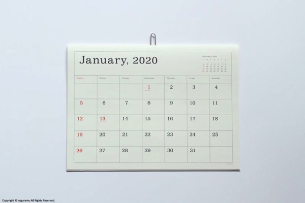 おしゃれな壁掛けシンプルカレンダー2020年版 おしゃれ雑貨マガジン