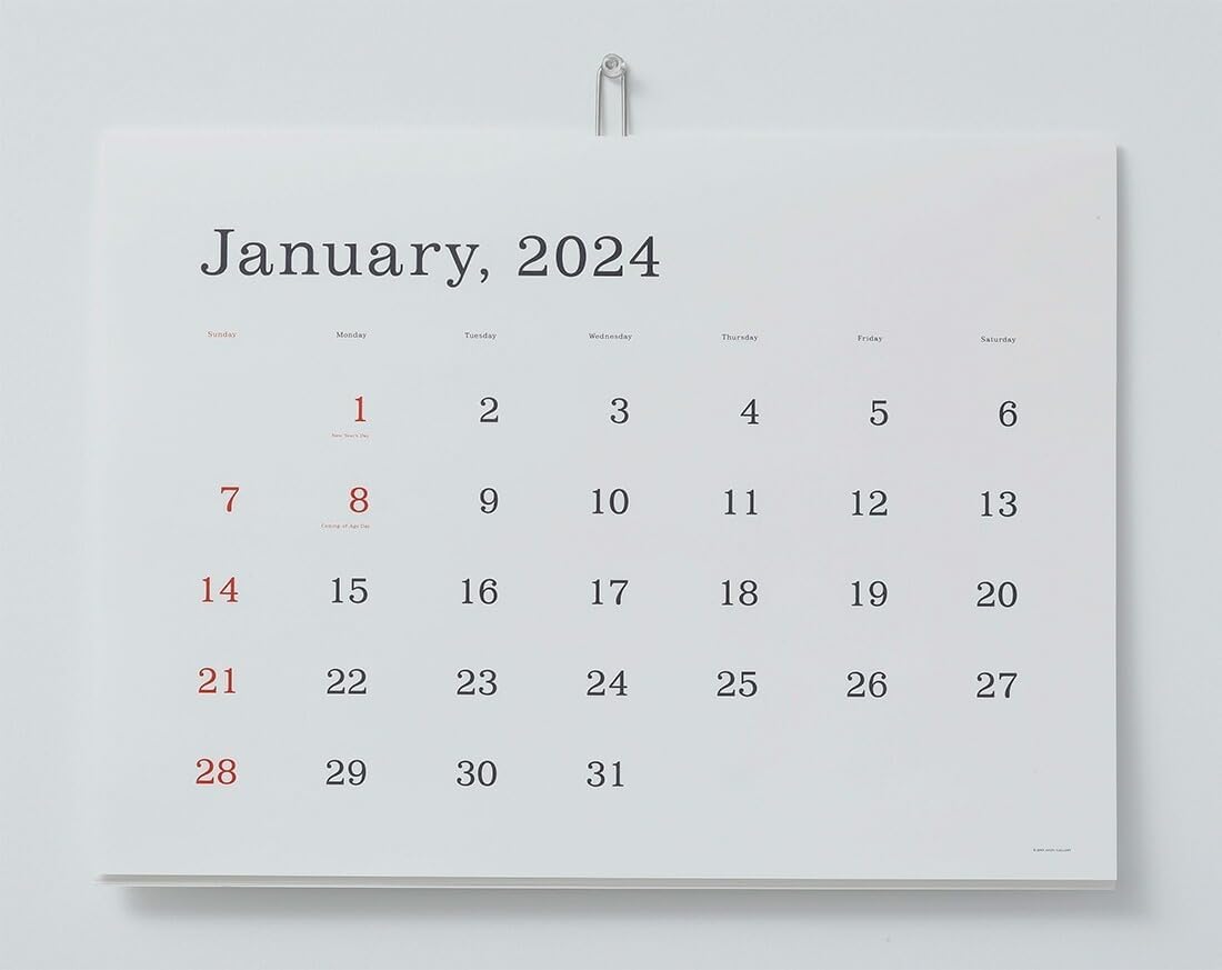 おしゃれな壁掛けシンプルカレンダー2024年版