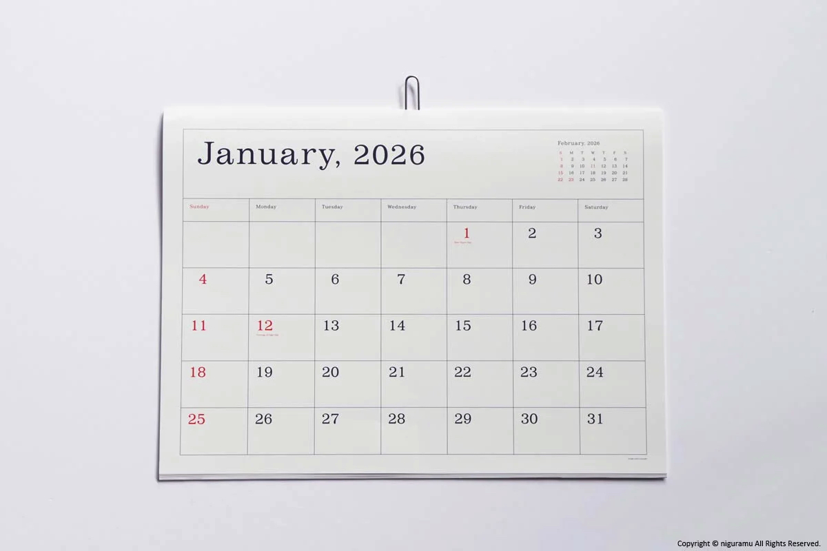 おしゃれな壁掛けシンプルカレンダー2026年版