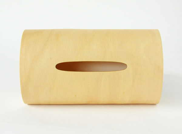 曲線のフォルムが美しい、おしゃれな木製ティッシュボックスケース