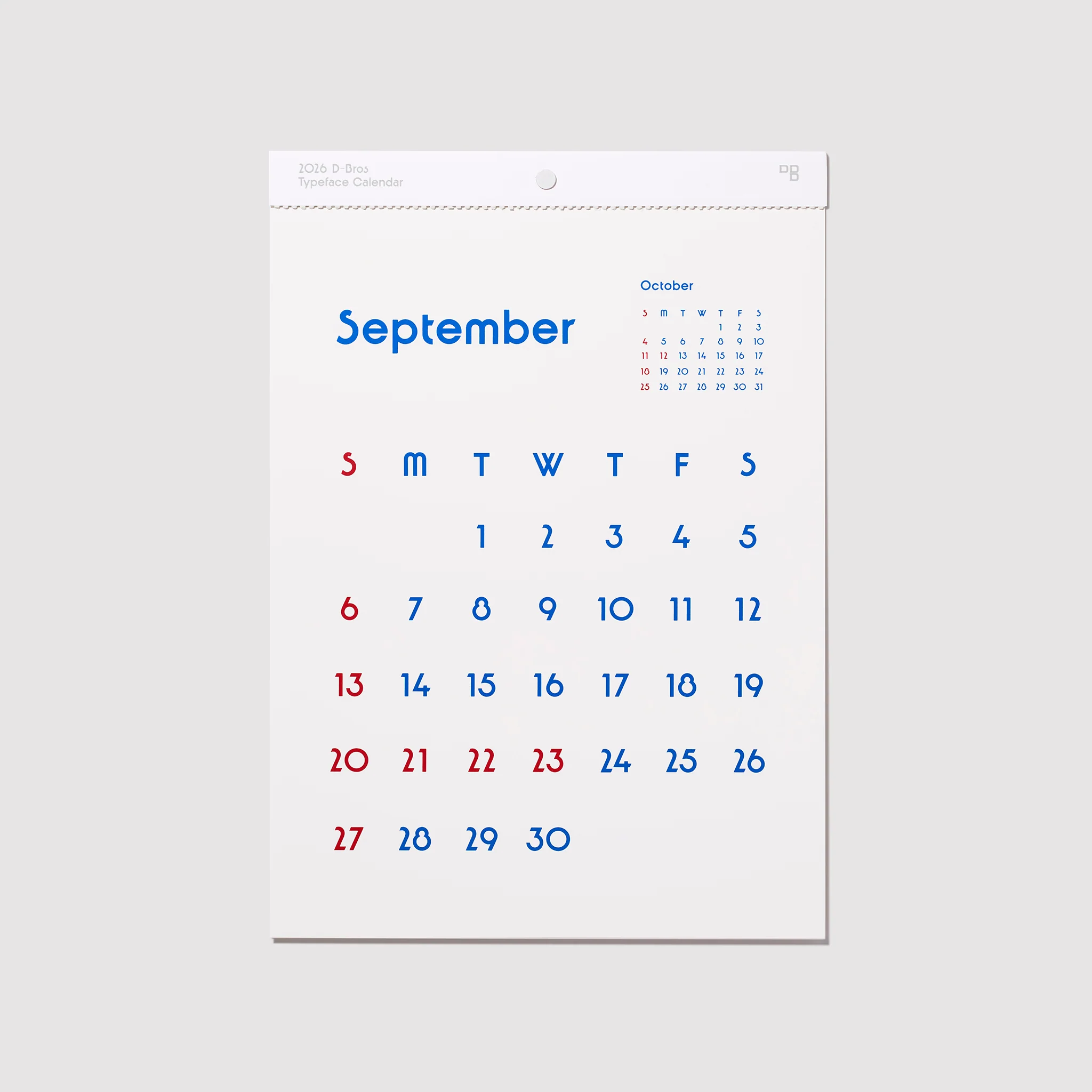 見やすく美しい、おしゃれな壁掛けタイプフェイスカレンダー2026年版