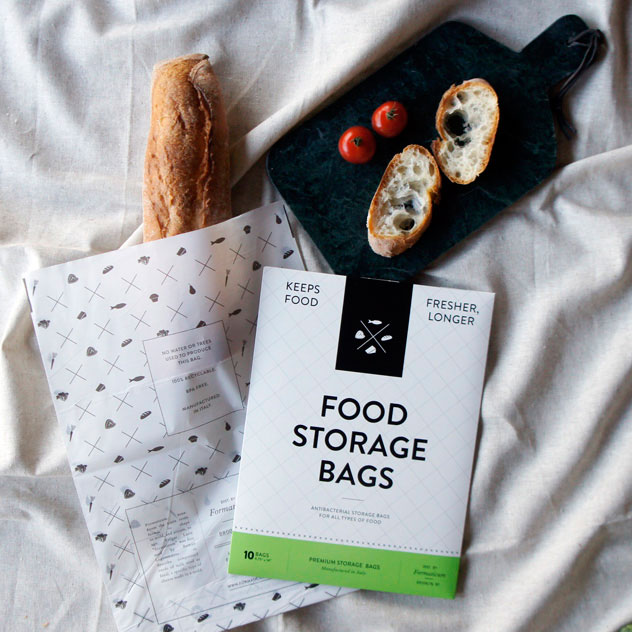 食品の新鮮さを長く保つ、おしゃれな新素材の食品保存用袋