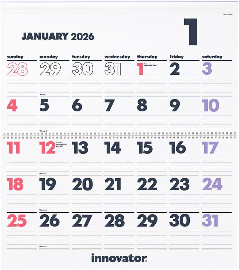 北欧で定番として愛され続ける、見やすくおしゃれな壁掛けカレンダー2026年版