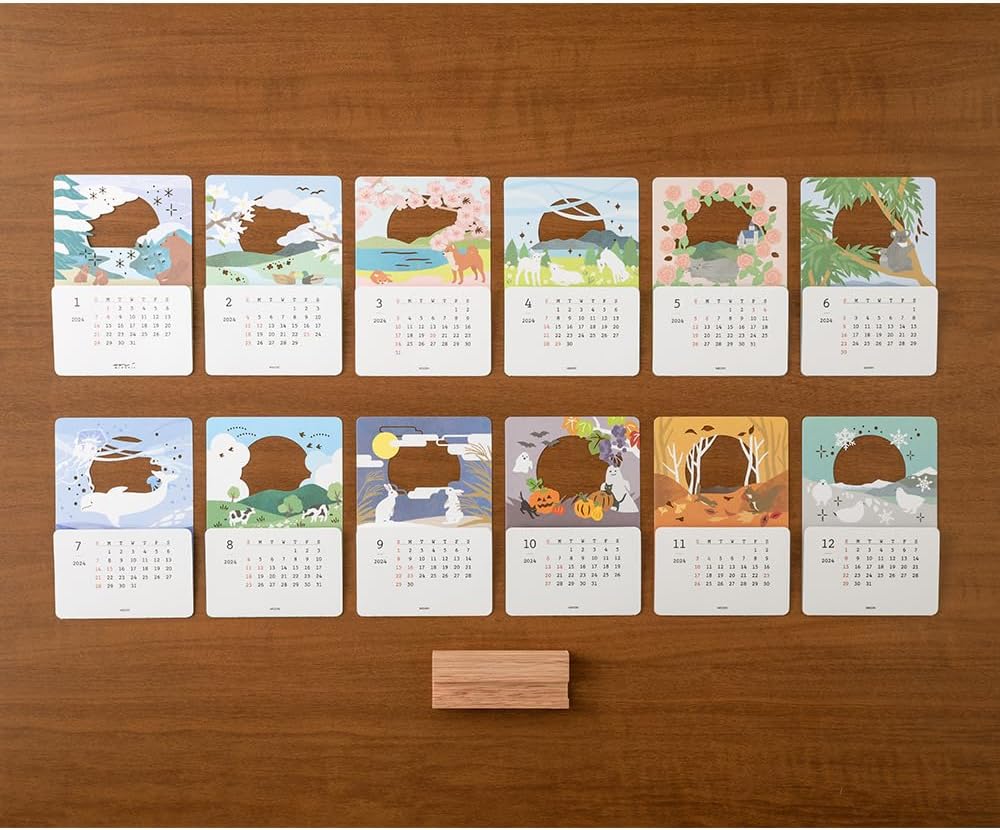 毎月変化する季節の絵柄を楽しめる、おすすめの卓上カレンダー2024年版