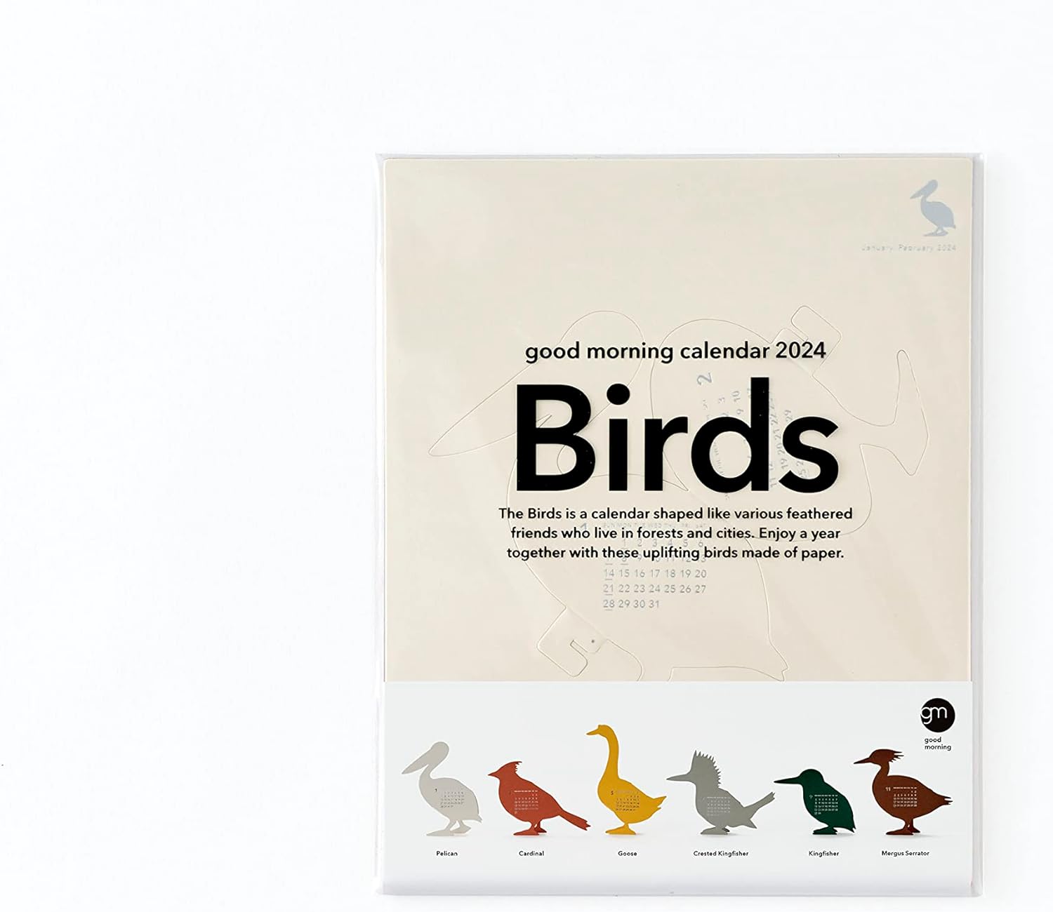 鳥をモチーフにした、おしゃれな卓上カレンダー2024年版