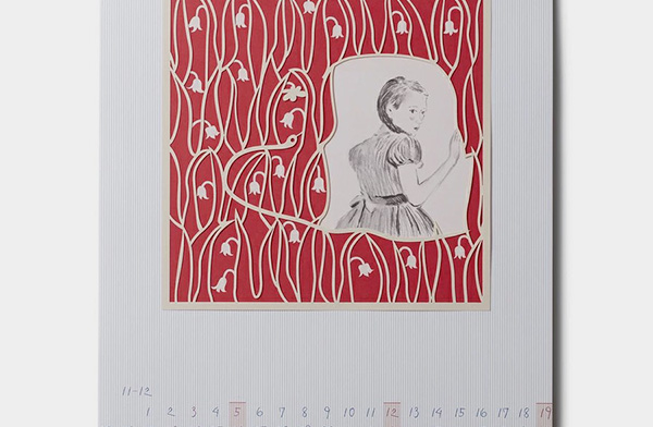 繊細な切り絵がおしゃれな壁掛けアートカレンダー2023年版