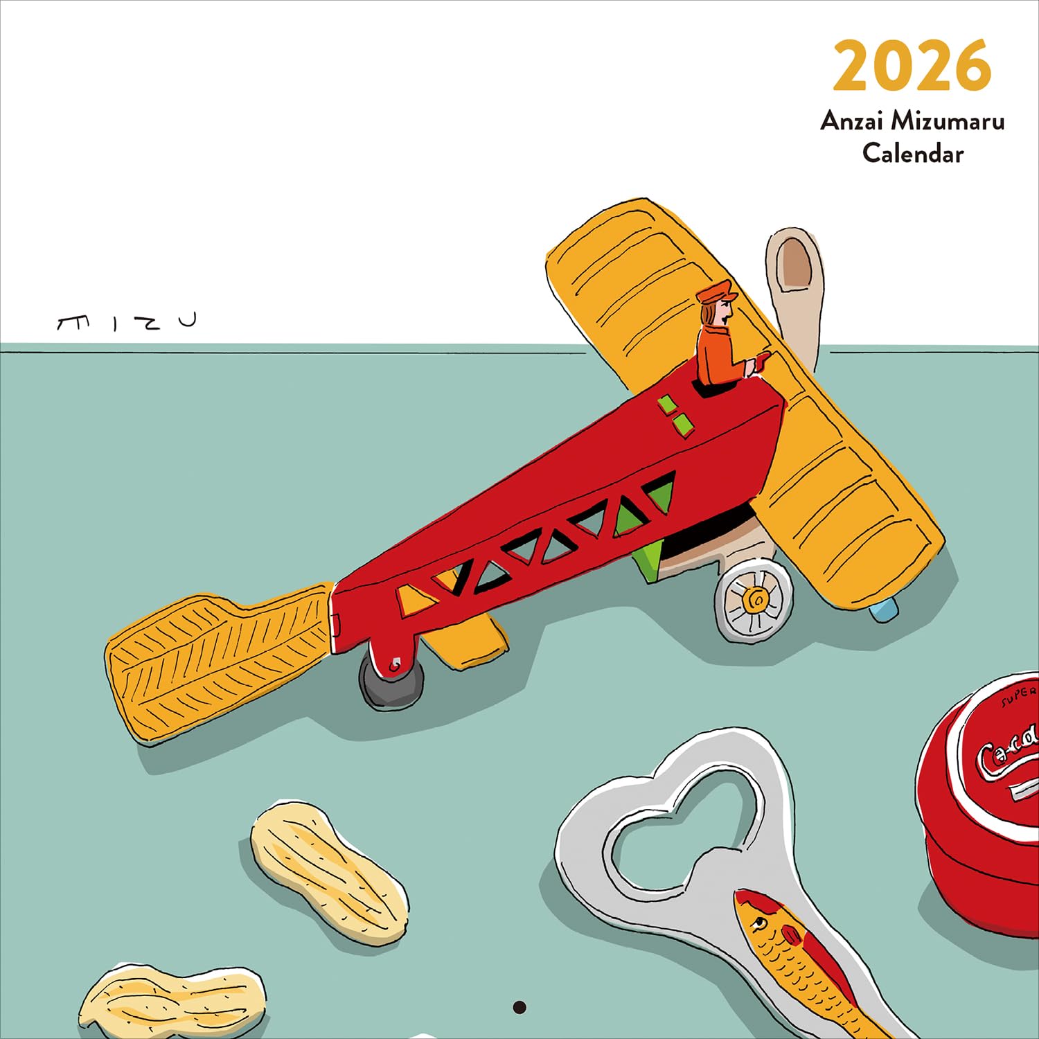 安西水丸氏の珠玉のイラストがおしゃれな、壁掛けアートカレンダー2026年版