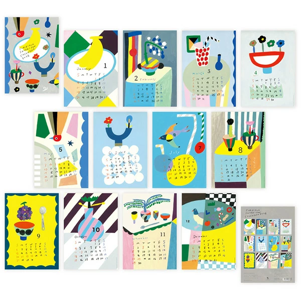 カラフルな色使いがおしゃれな壁掛けカレンダー2026年版