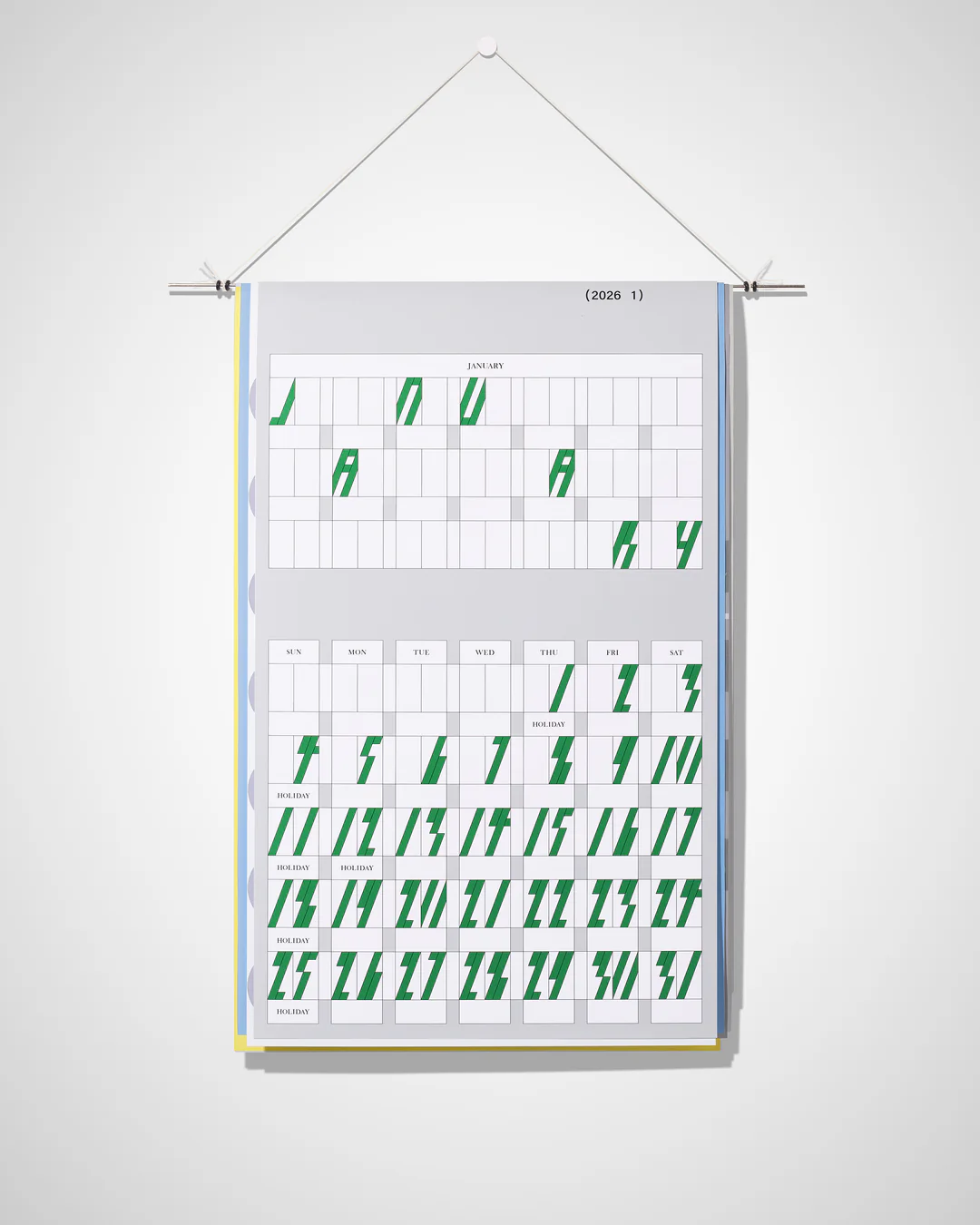 紙の重なりが楽しい。おしゃれな壁掛けカレンダー2026年版