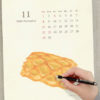 木版画とは思えないほどリアルなイラストが魅力の、おしゃれなパンのカレンダー2020年版